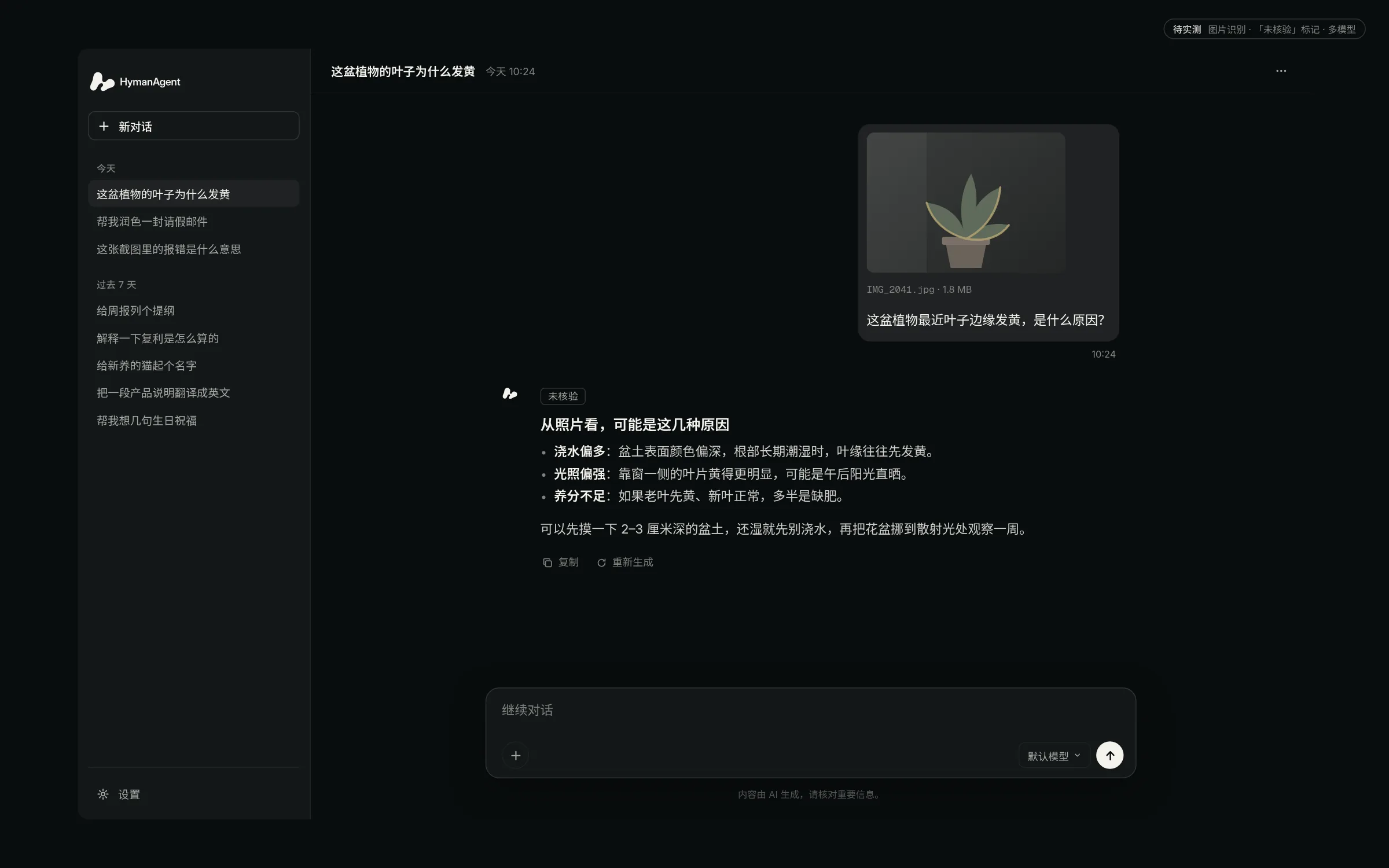 HymanAgent 主界面示意